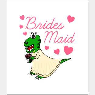 Bridesmaid Dinosaur Funny Bachelorette Party Wedding Posters and Art